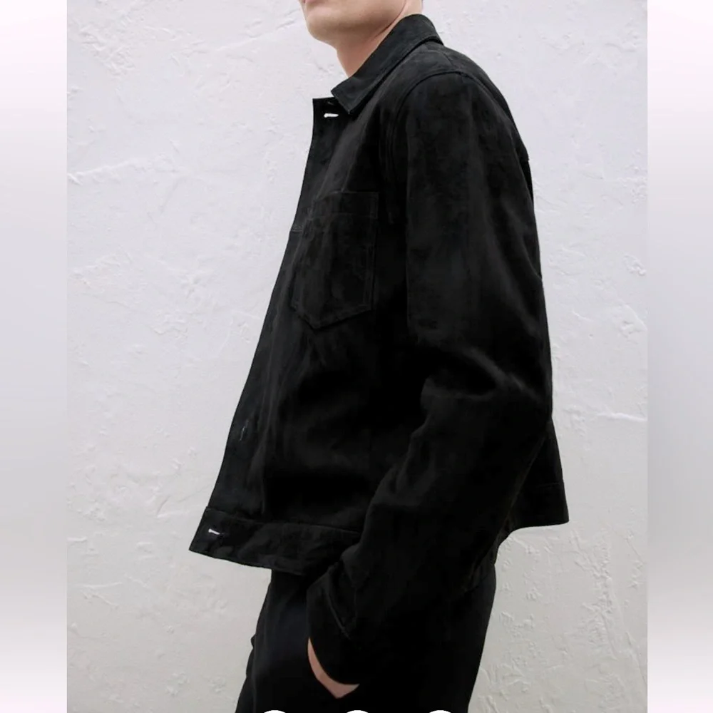 H&M NWOT Slim Fit Jacket In Soft Suede With A Fitted Silhouette. - Picture 4 of 11